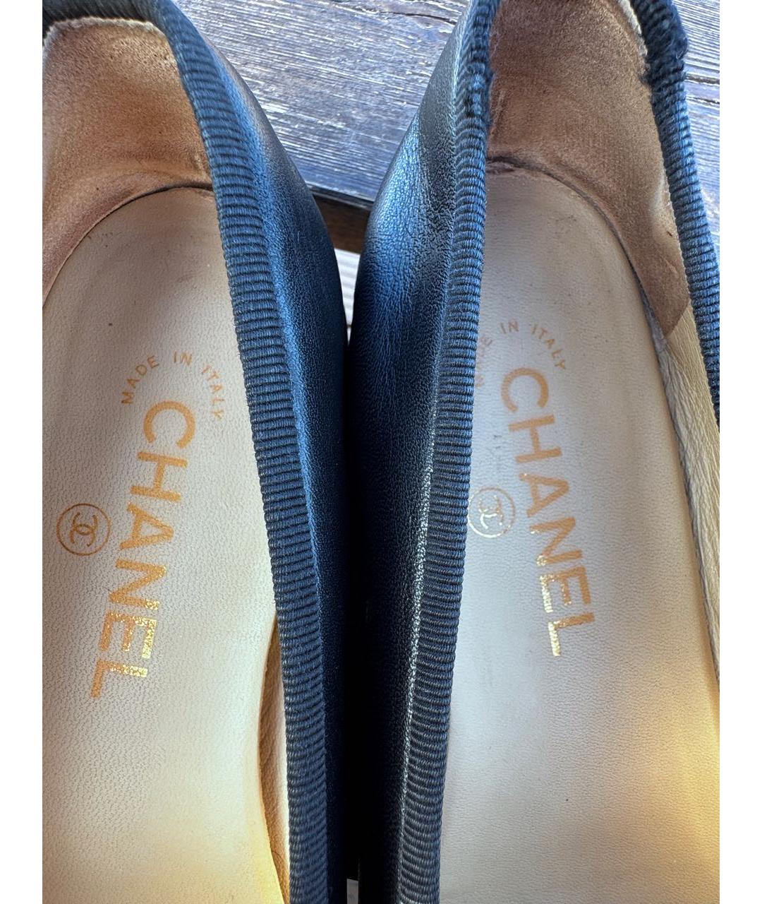 CHANEL Черные кожаные балетки, фото 8