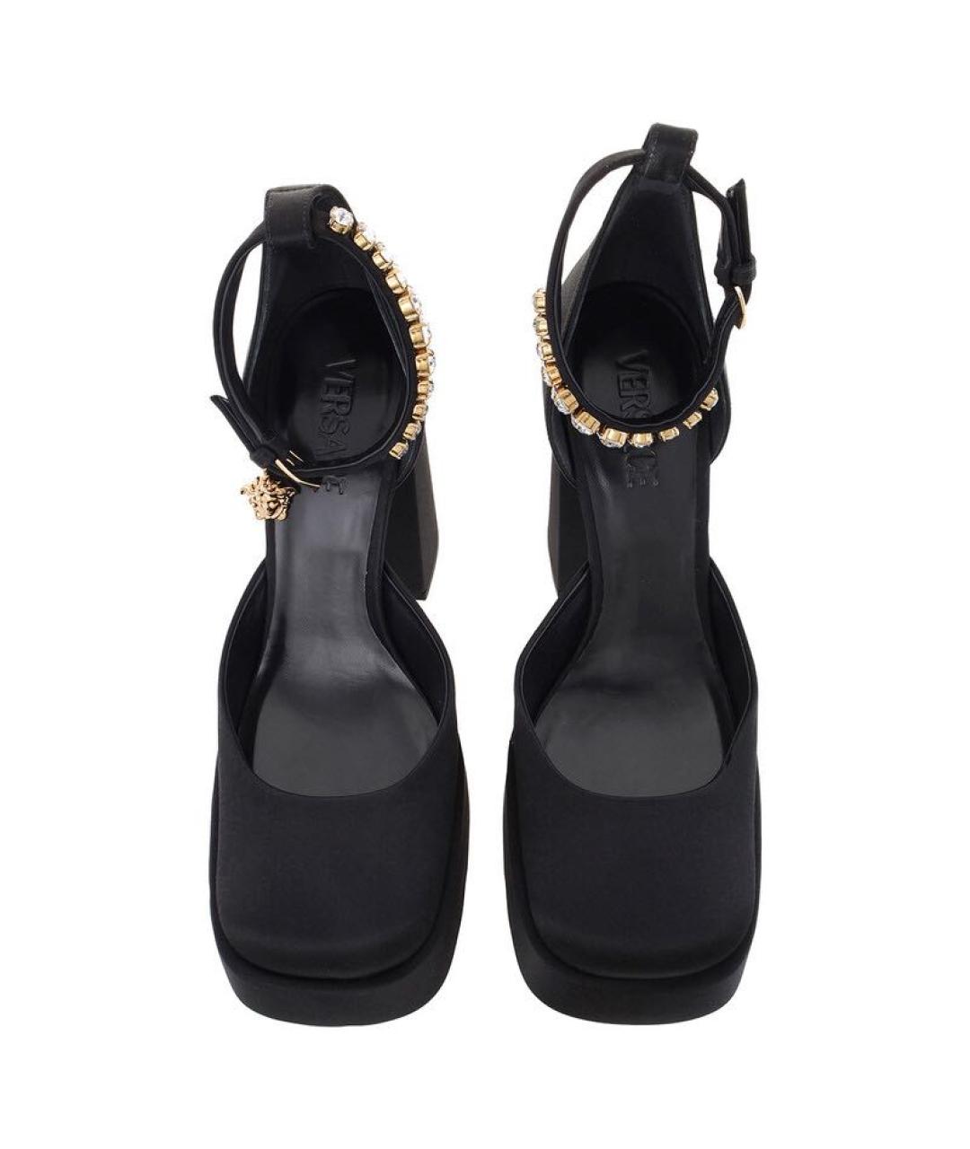 VERSACE Черные текстильные босоножки, фото 3