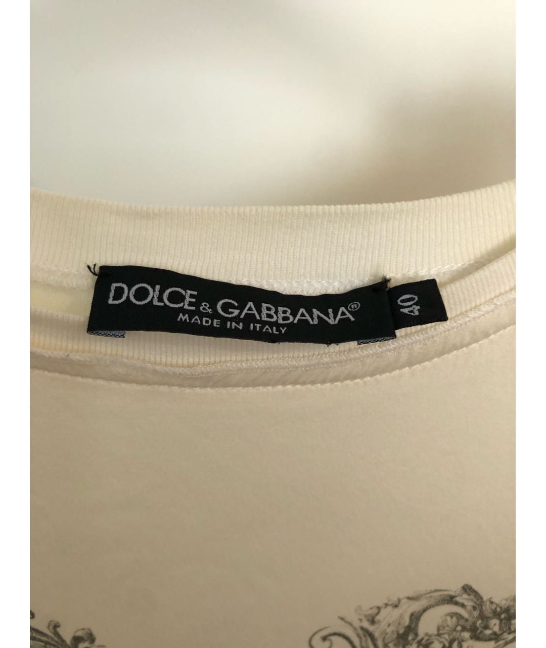 DOLCE&GABBANA Бежевая шелковая футболка, фото 3