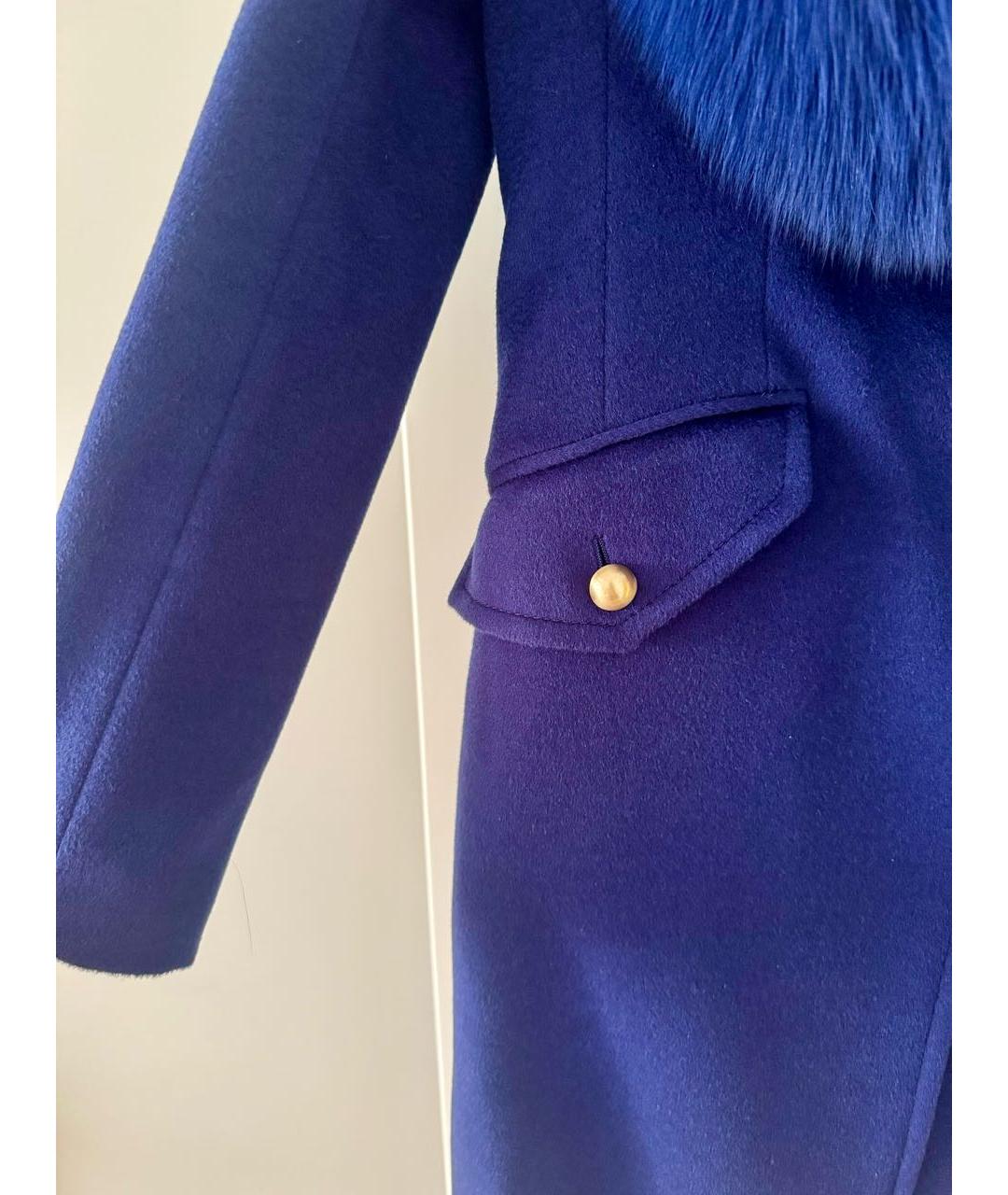 BLUMARINE Синее шерстяное пальто, фото 4