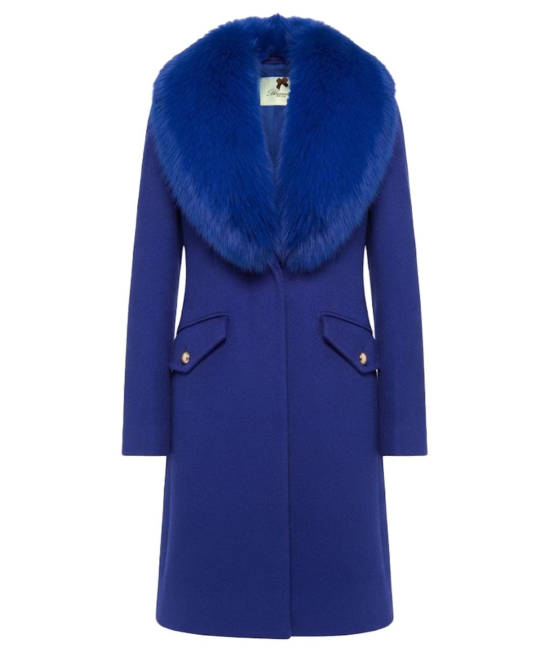 BLUMARINE Синее шерстяное пальто, фото 1