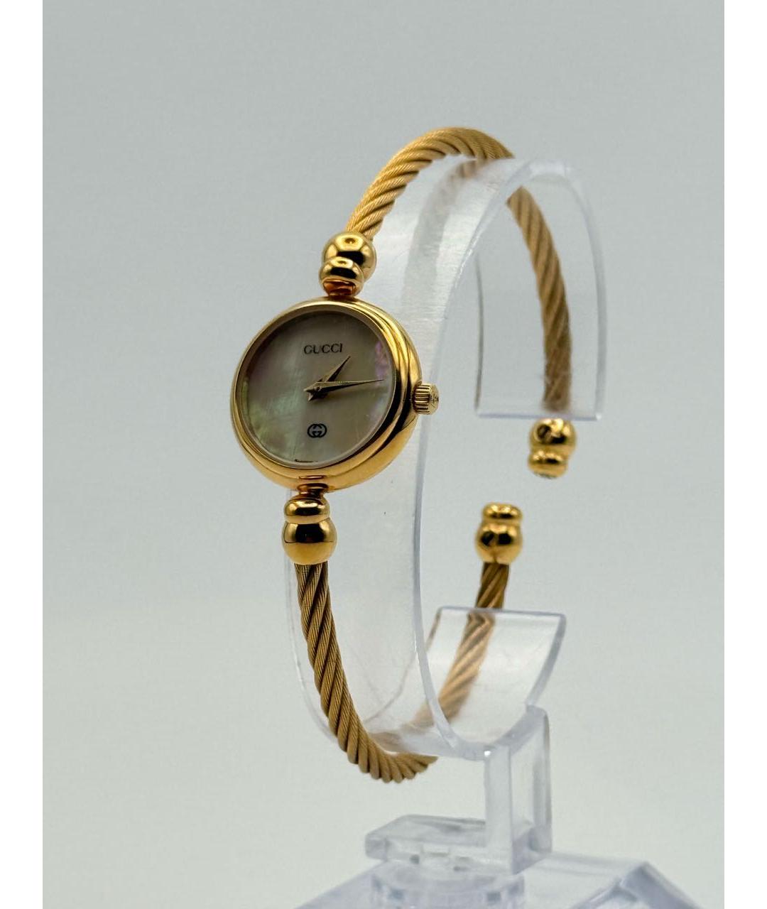 GUCCI Белые позолоченные часы, фото 9