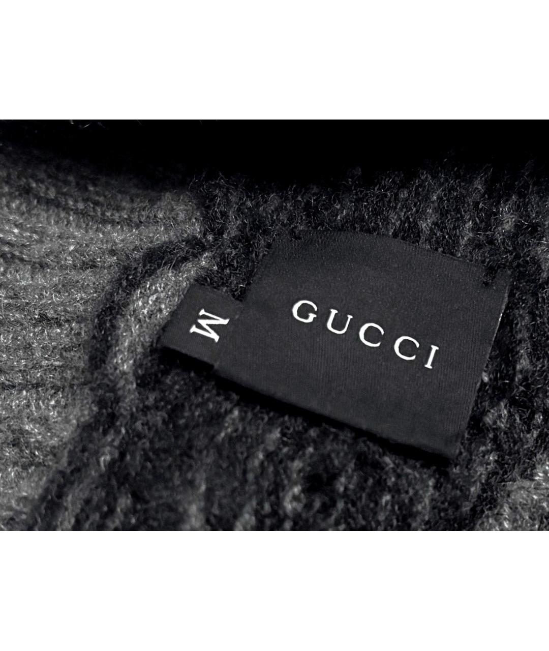 GUCCI Серая кашемировая шапка, фото 2