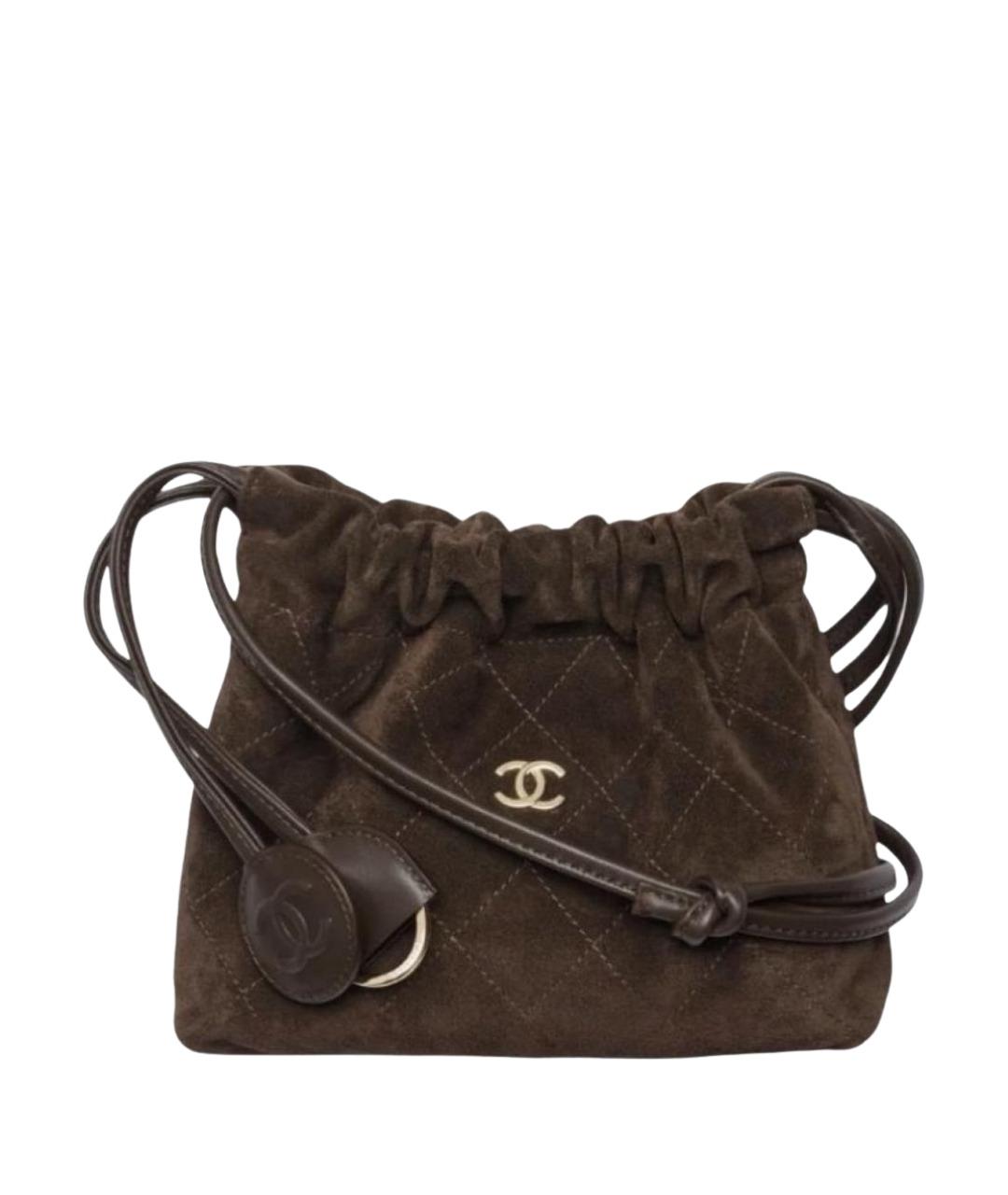 CHANEL Коричневая замшевая сумка через плечо, фото 1