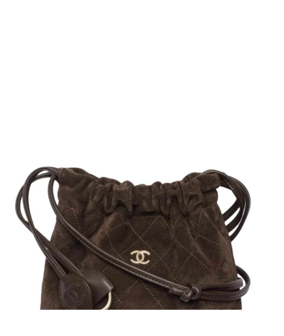 CHANEL Коричневая замшевая сумка через плечо, фото 2