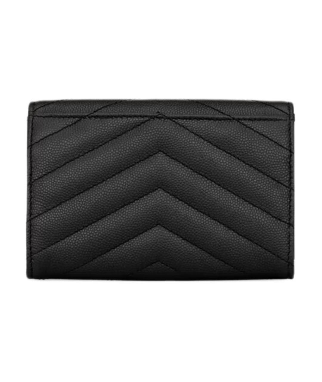 SAINT LAURENT Черный кожаный кошелек, фото 2
