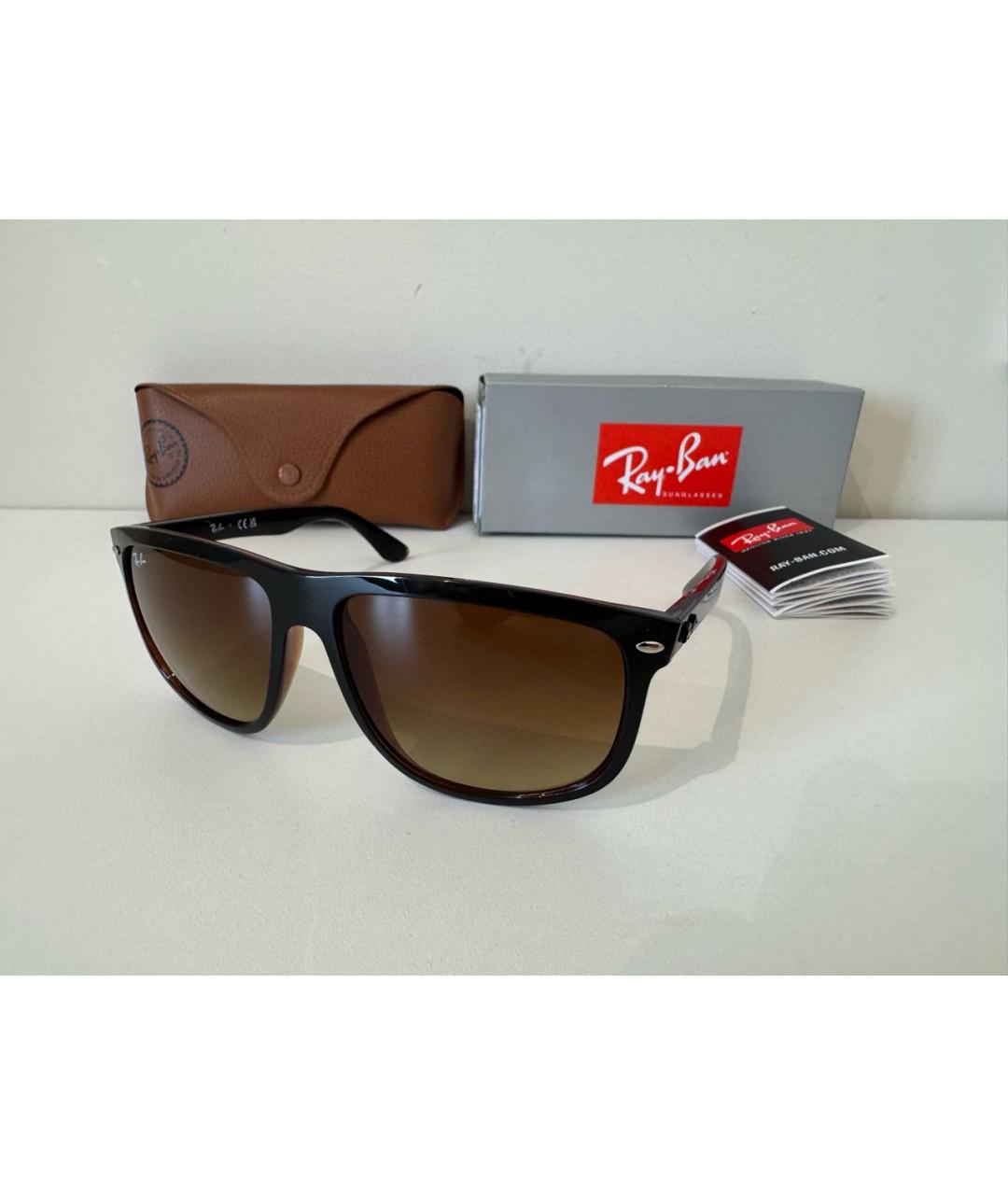 RAY BAN Коричневые солнцезащитные очки, фото 7
