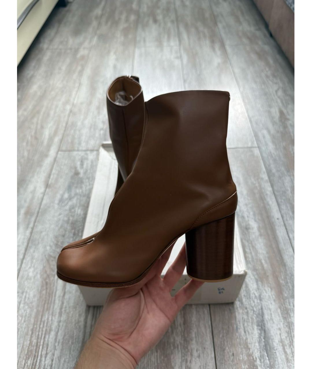 MAISON MARGIELA Коричневые кожаные ботинки, фото 7