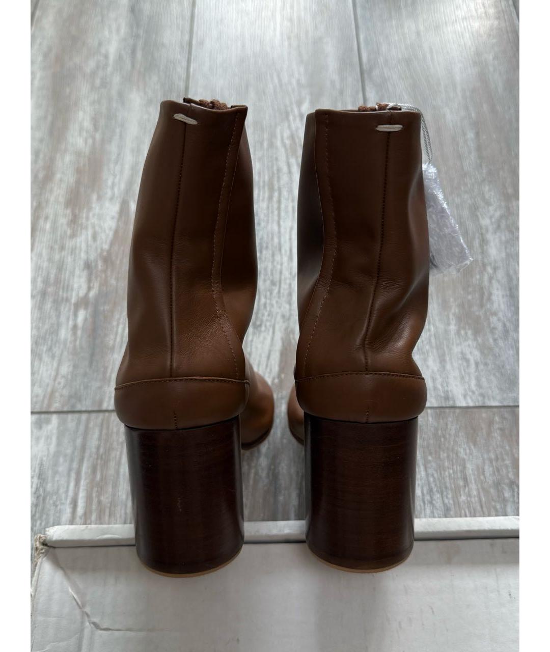 MAISON MARGIELA Коричневые кожаные ботинки, фото 4
