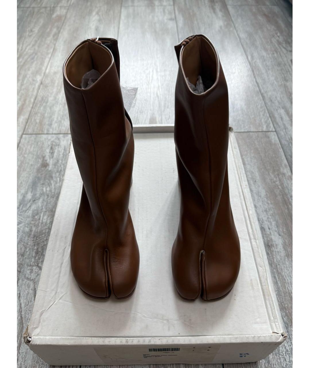 MAISON MARGIELA Коричневые кожаные ботинки, фото 2