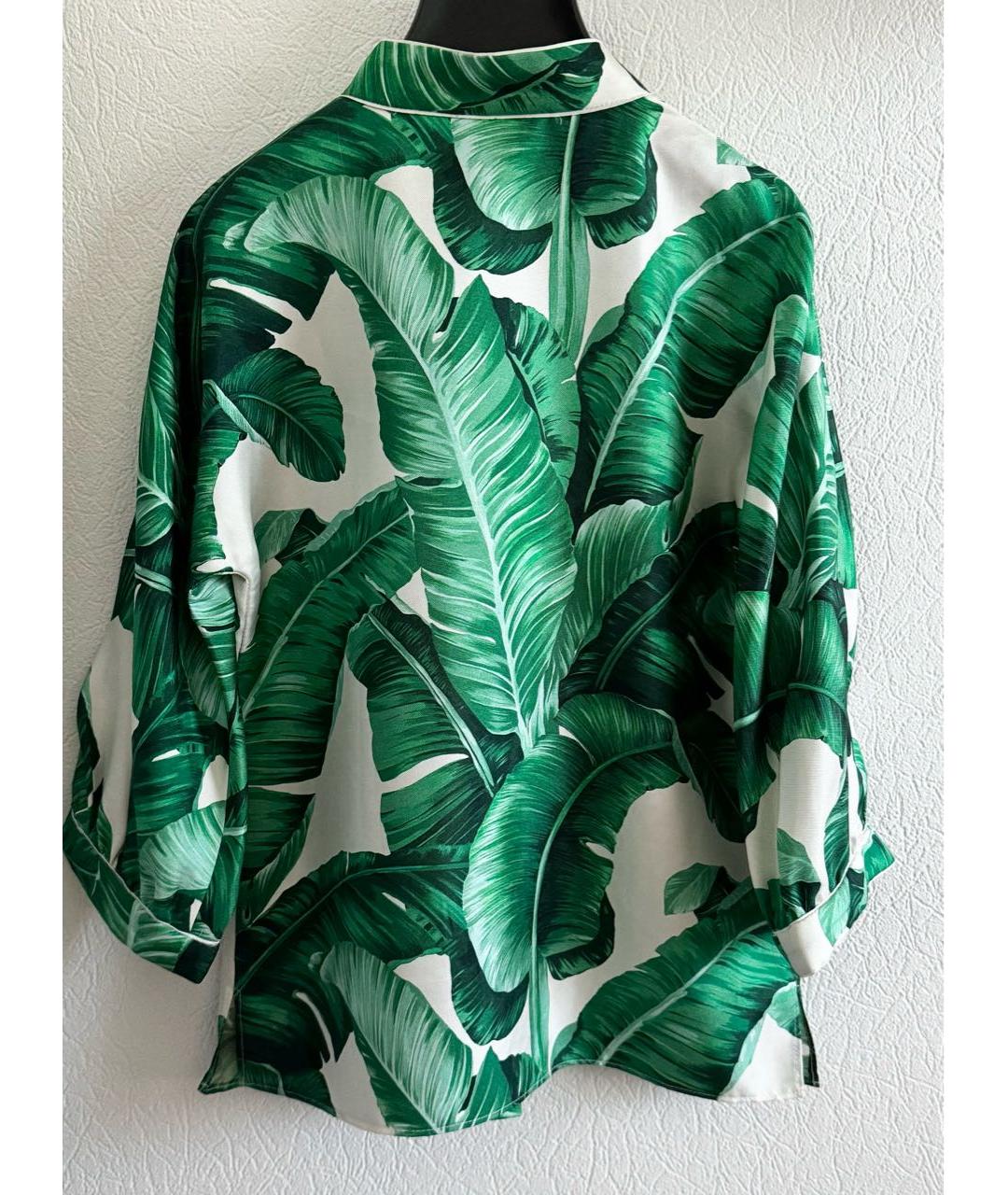 DOLCE&GABBANA Зеленая шелковая рубашка/блузка, фото 2