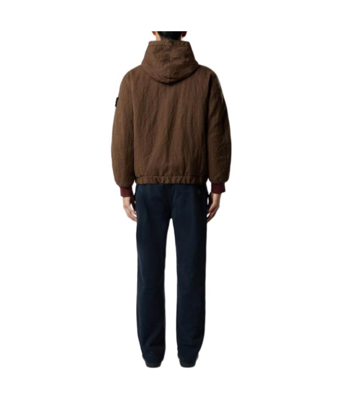 STONE ISLAND Коричневый пуховик, фото 4