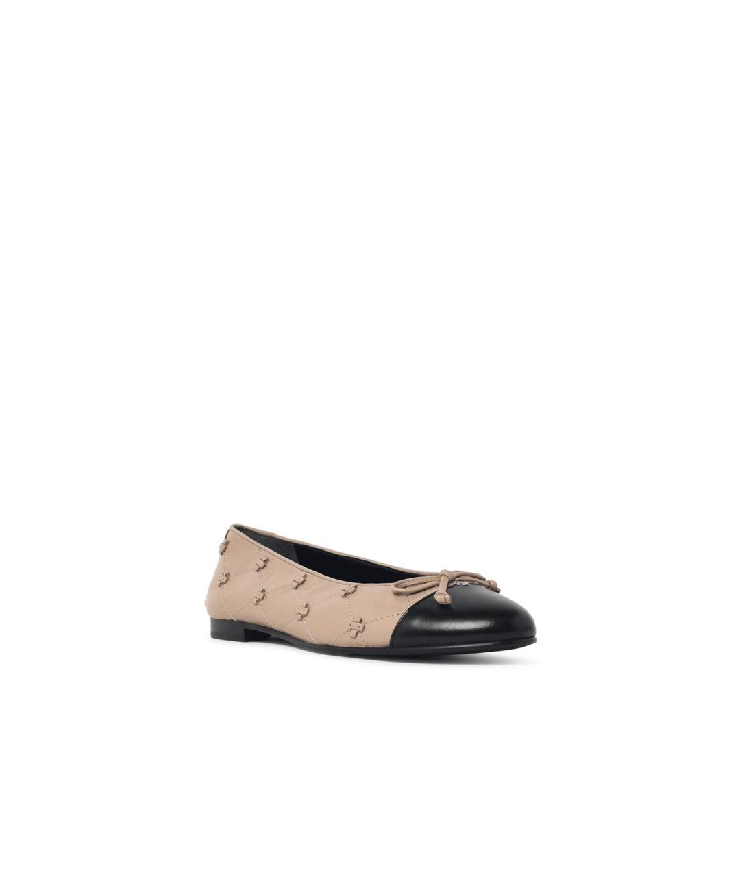 TORY BURCH Бежевые кожаные балетки, фото 2