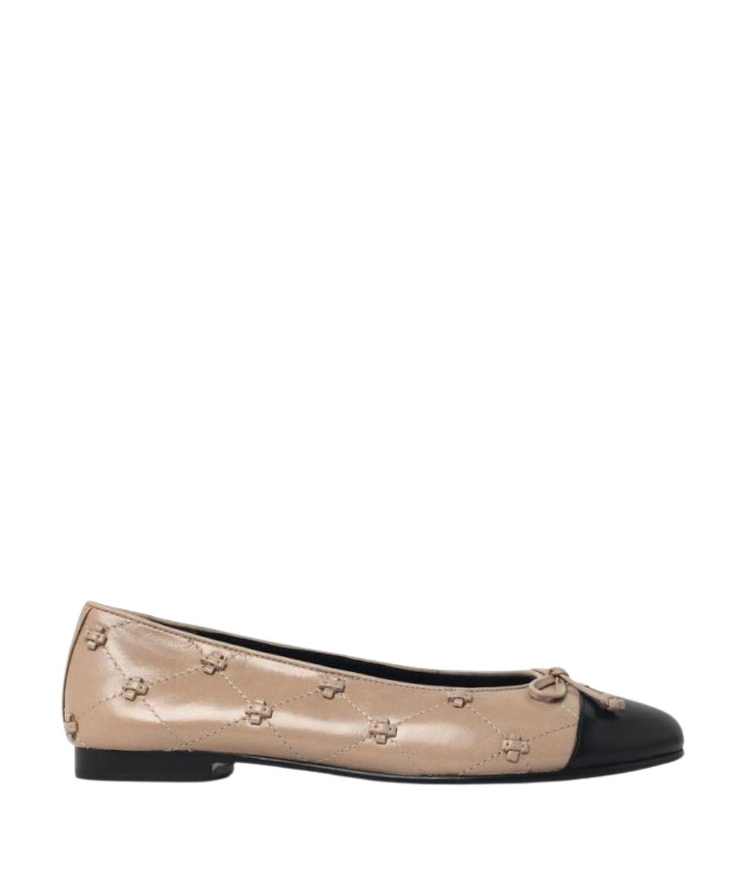 TORY BURCH Бежевые кожаные балетки, фото 1