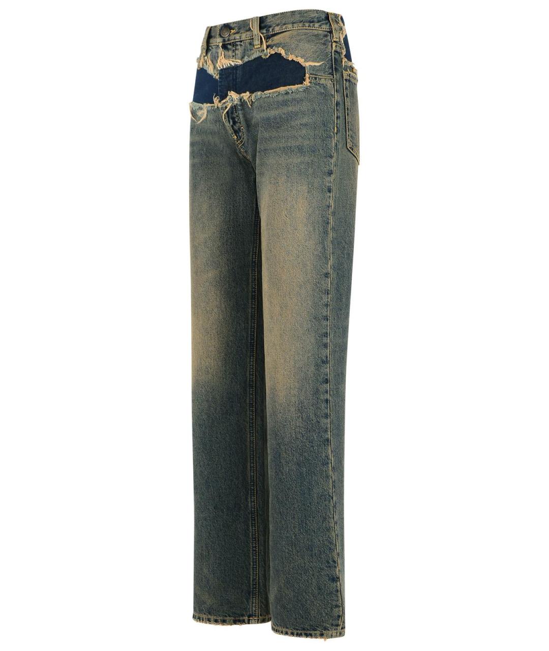 MAISON MARGIELA Синие хлопковые прямые джинсы, фото 2