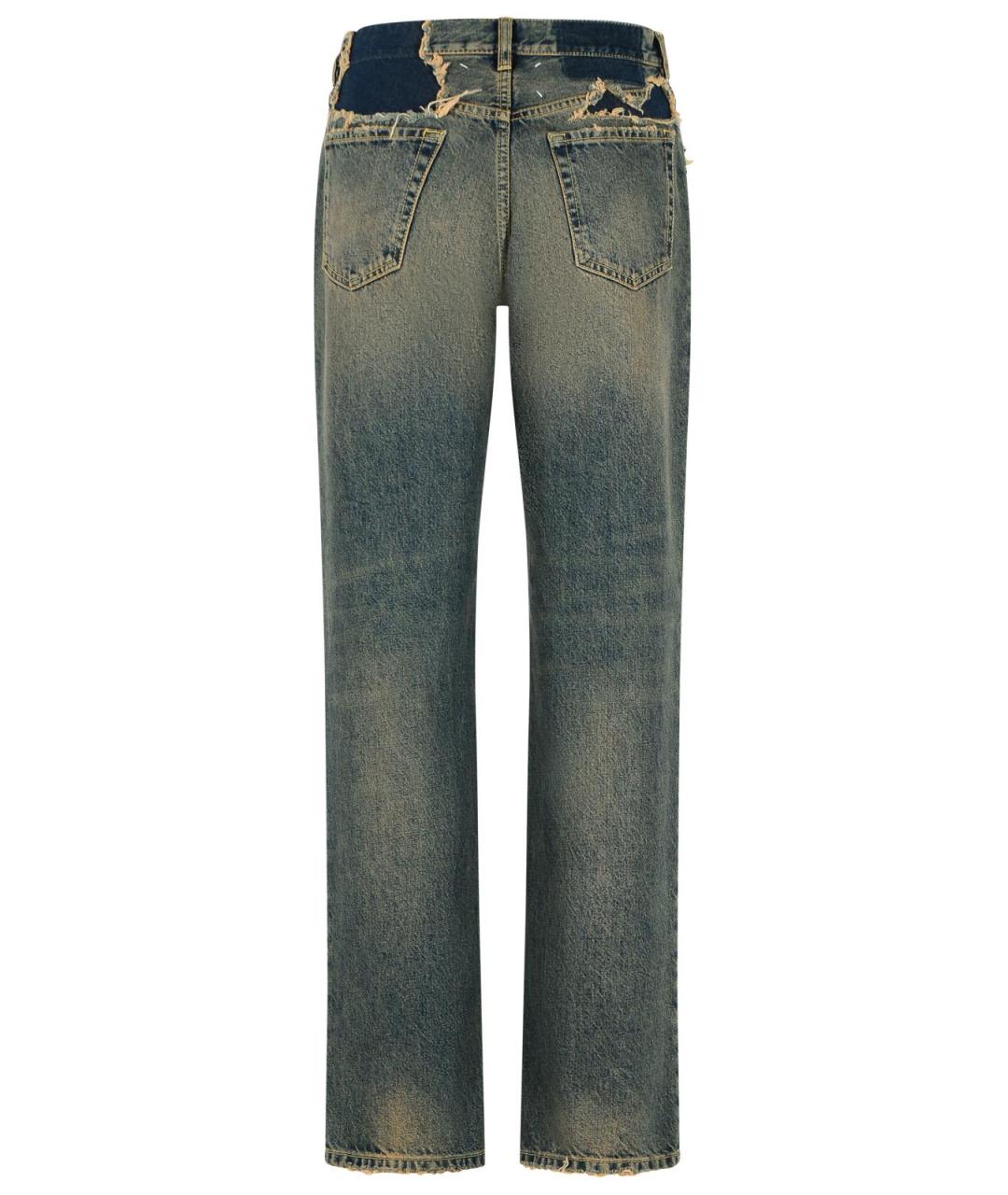 MAISON MARGIELA Синие хлопковые прямые джинсы, фото 3
