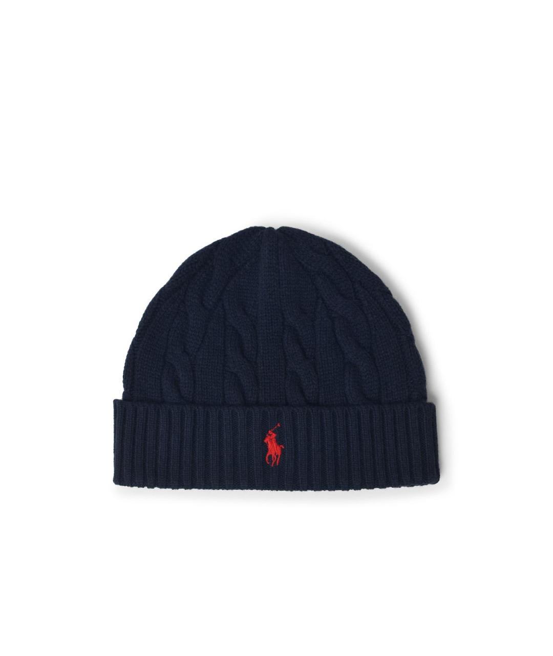 POLO RALPH LAUREN Темно-синяя шерстяная шапка, фото 4