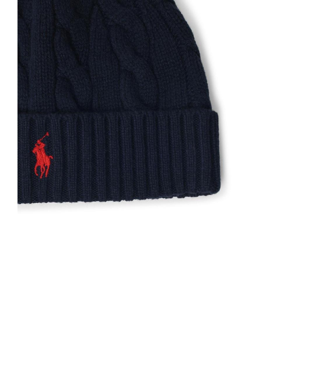 POLO RALPH LAUREN Темно-синяя шерстяная шапка, фото 3