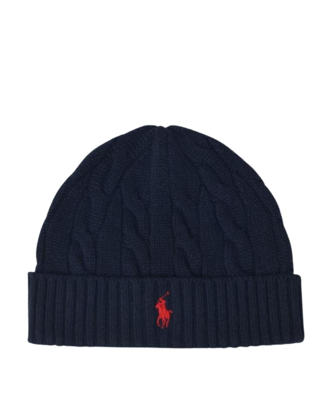 POLO RALPH LAUREN Темно-синяя шерстяная шапка, фото 1