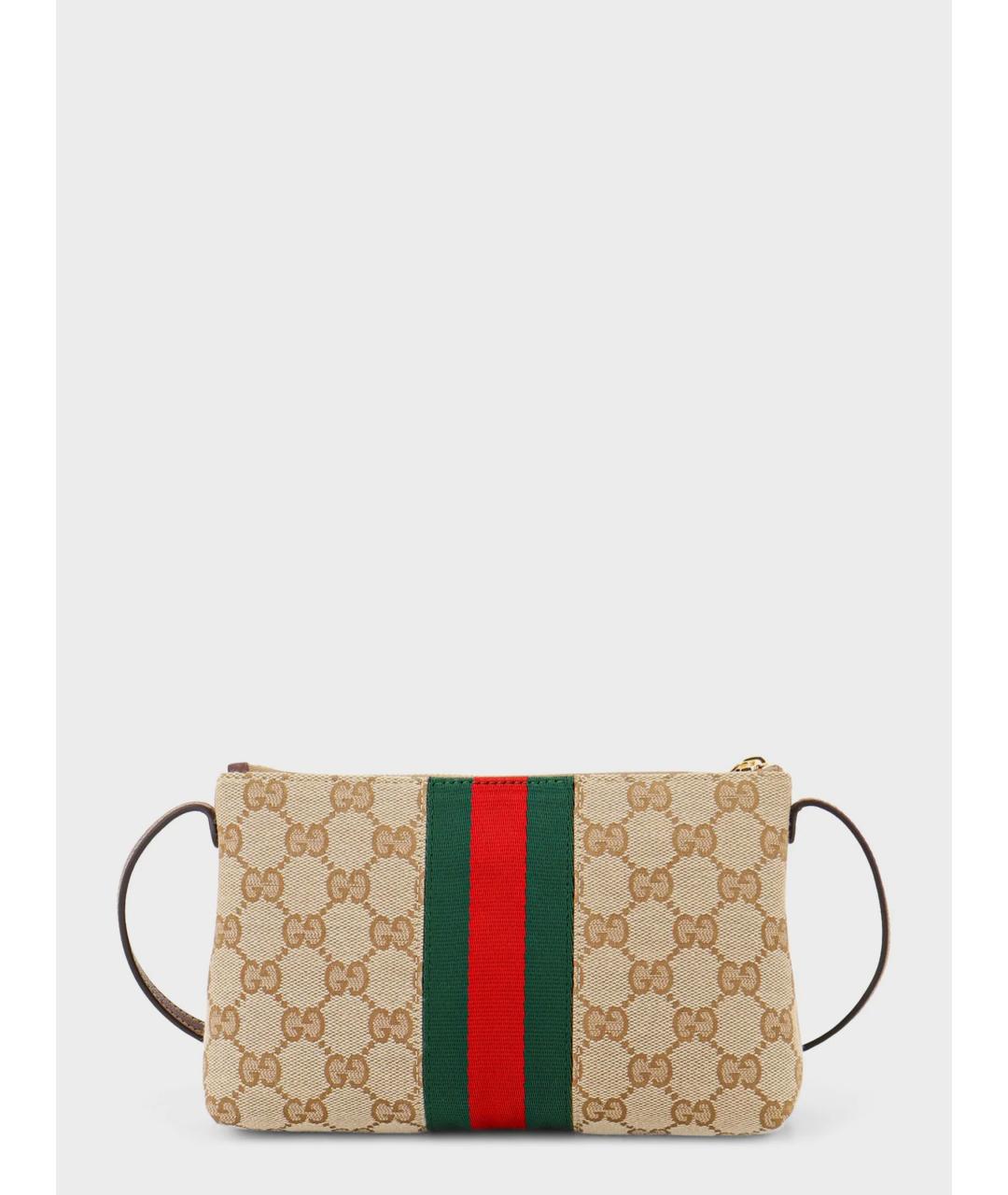 GUCCI Бежевая тканевая сумка через плечо, фото 3