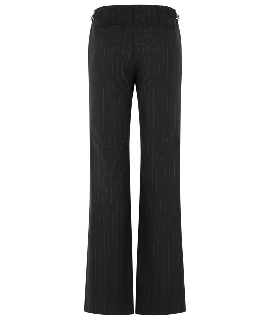 SPORTMAX Черные шерстяные прямые брюки, фото 3