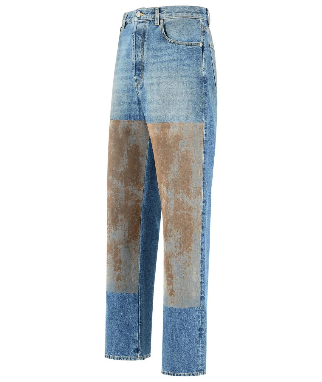 MAISON MARGIELA Голубые хлопковые прямые джинсы, фото 2