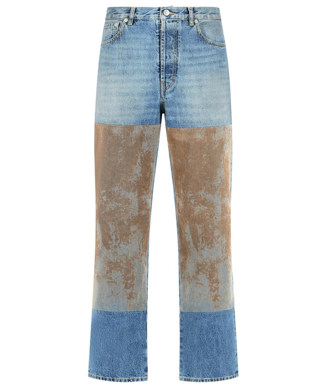 MAISON MARGIELA Голубые хлопковые прямые джинсы, фото 1