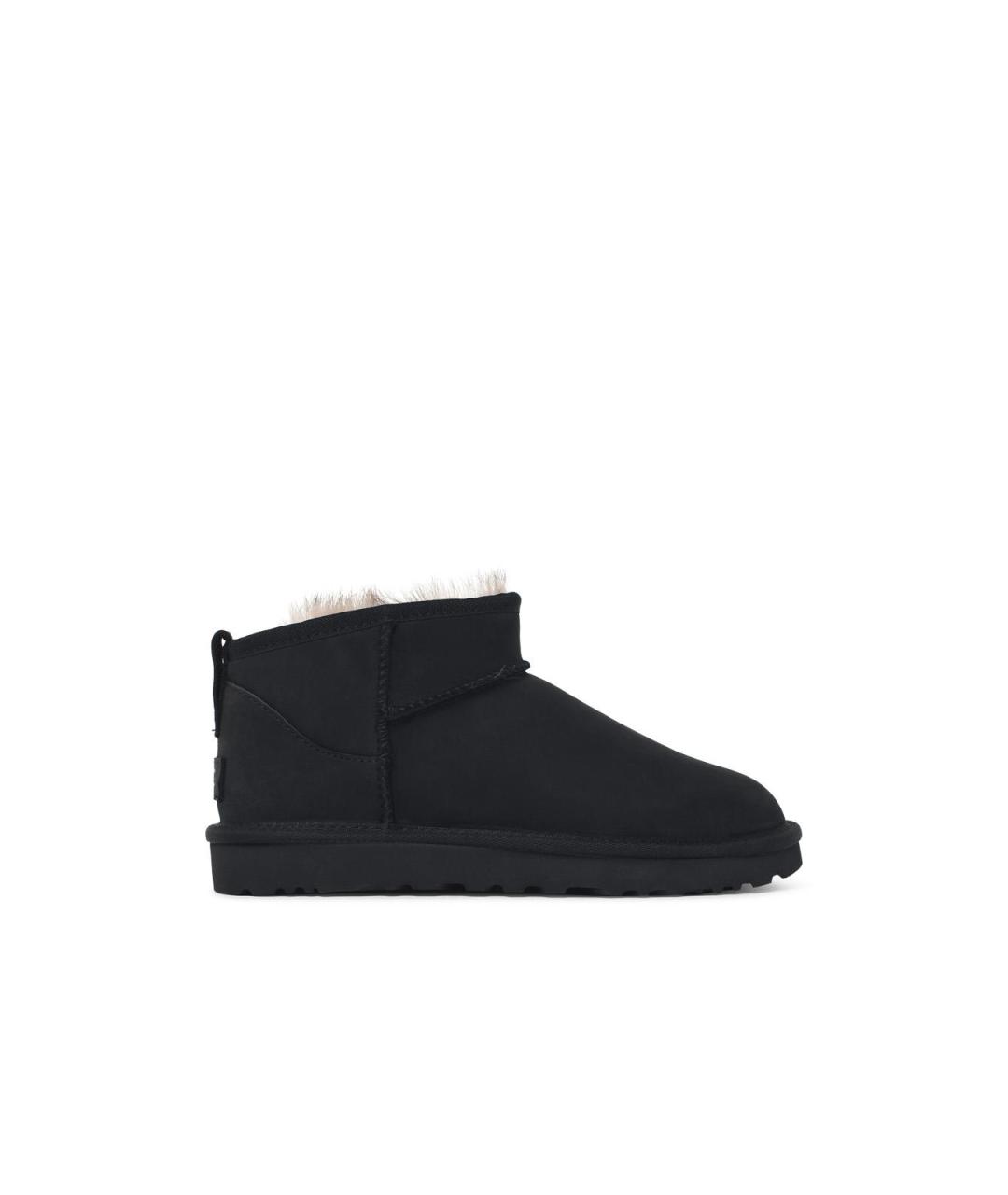 UGG Черные кожаные полусапоги, фото 4