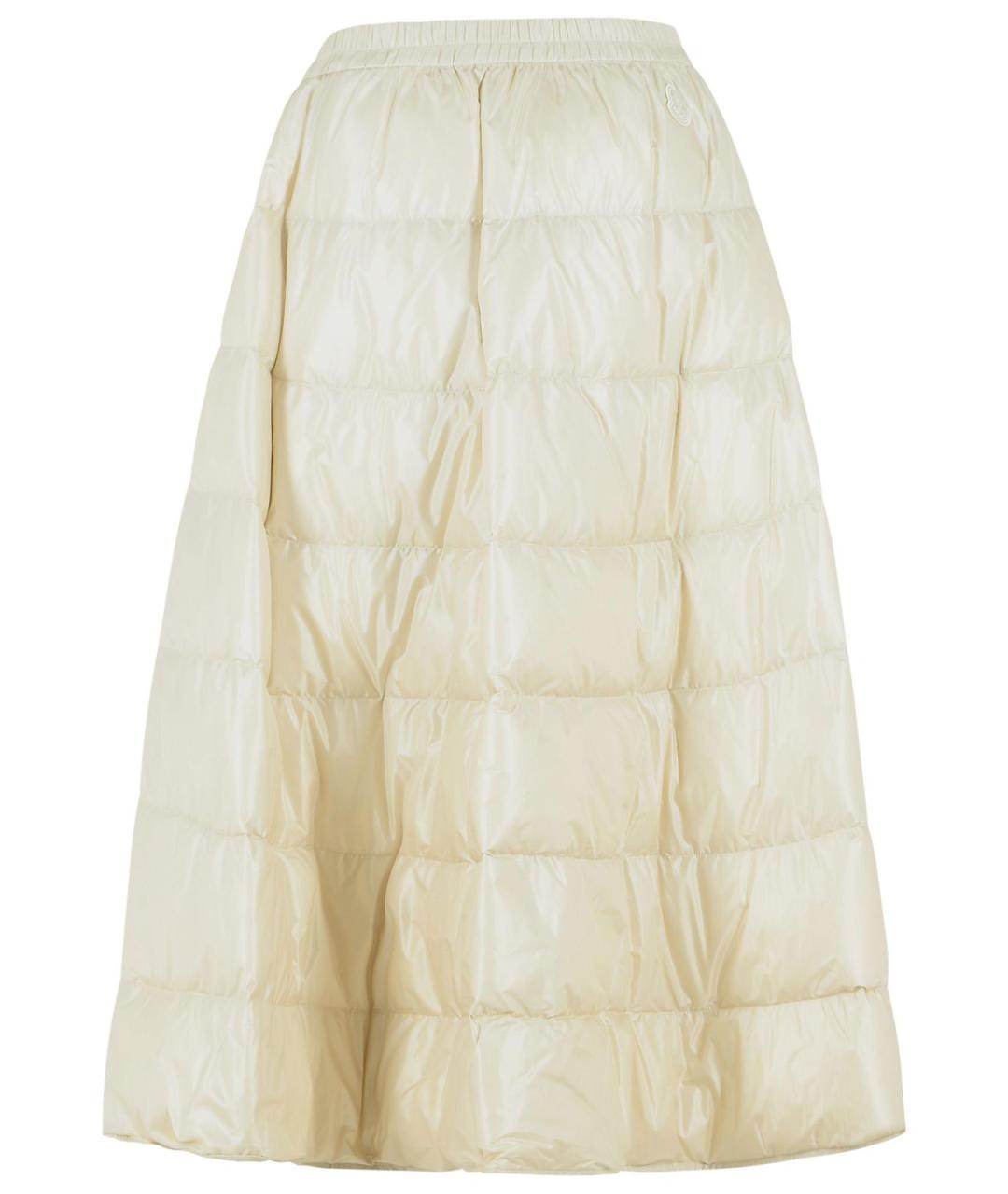 MONCLER Бежевая полиамидовая юбка миди, фото 3