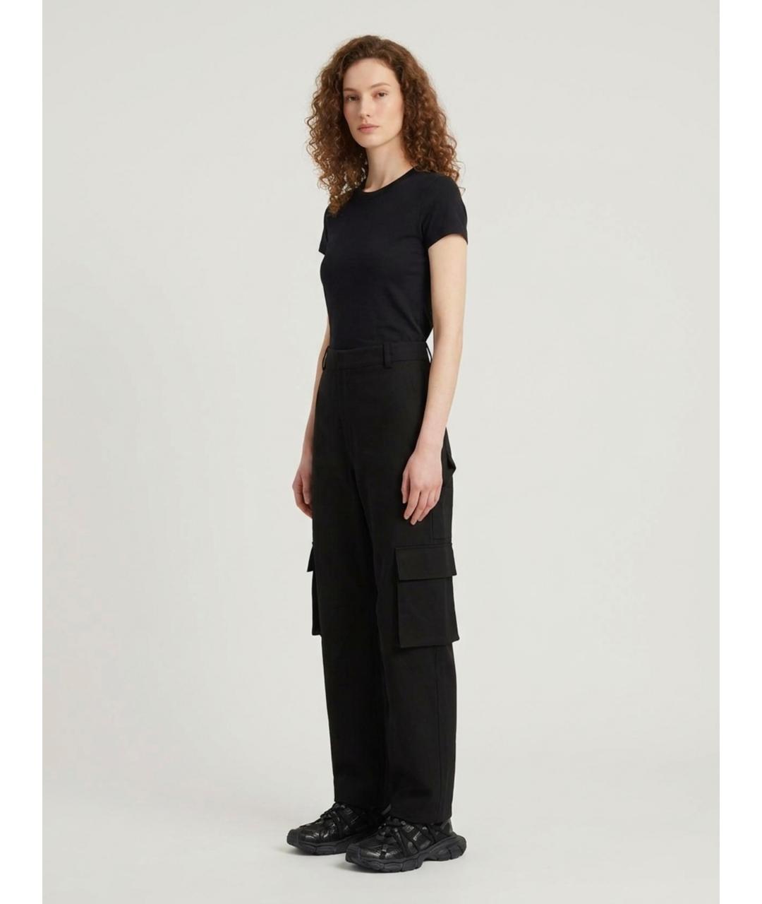 BALENCIAGA Черные шерстяные прямые брюки, фото 3