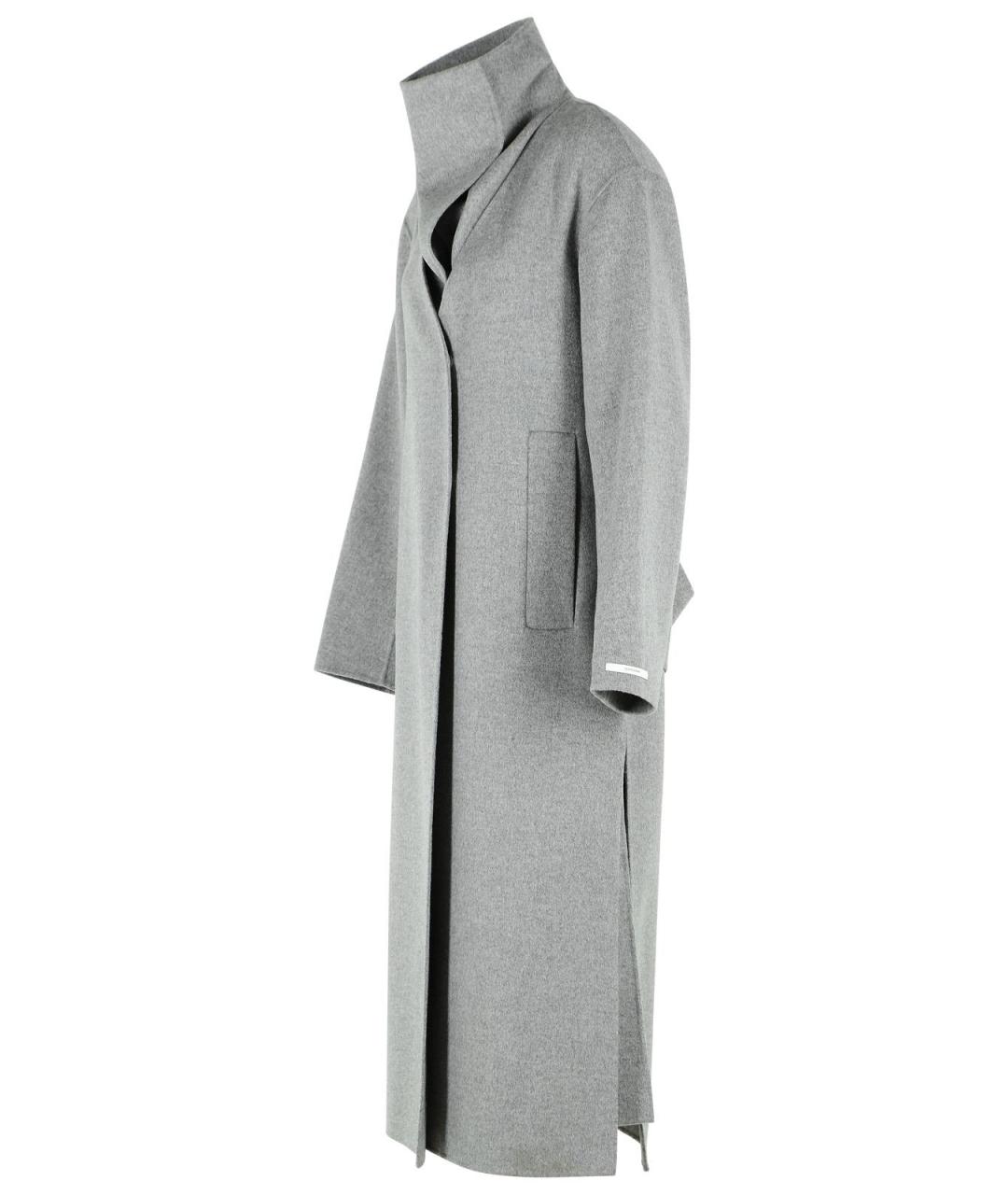 SPORTMAX Серое шерстяное пальто, фото 2