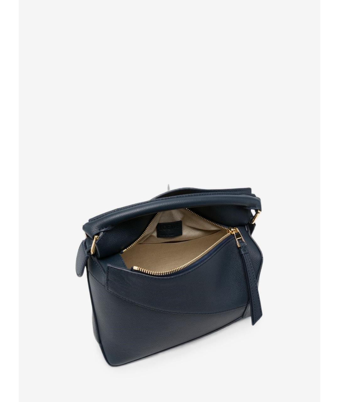 LOEWE Темно-синяя кожаная сумка через плечо, фото 2