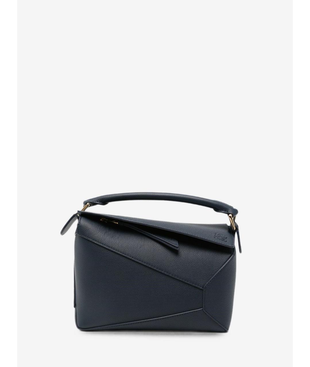 LOEWE Темно-синяя кожаная сумка через плечо, фото 5