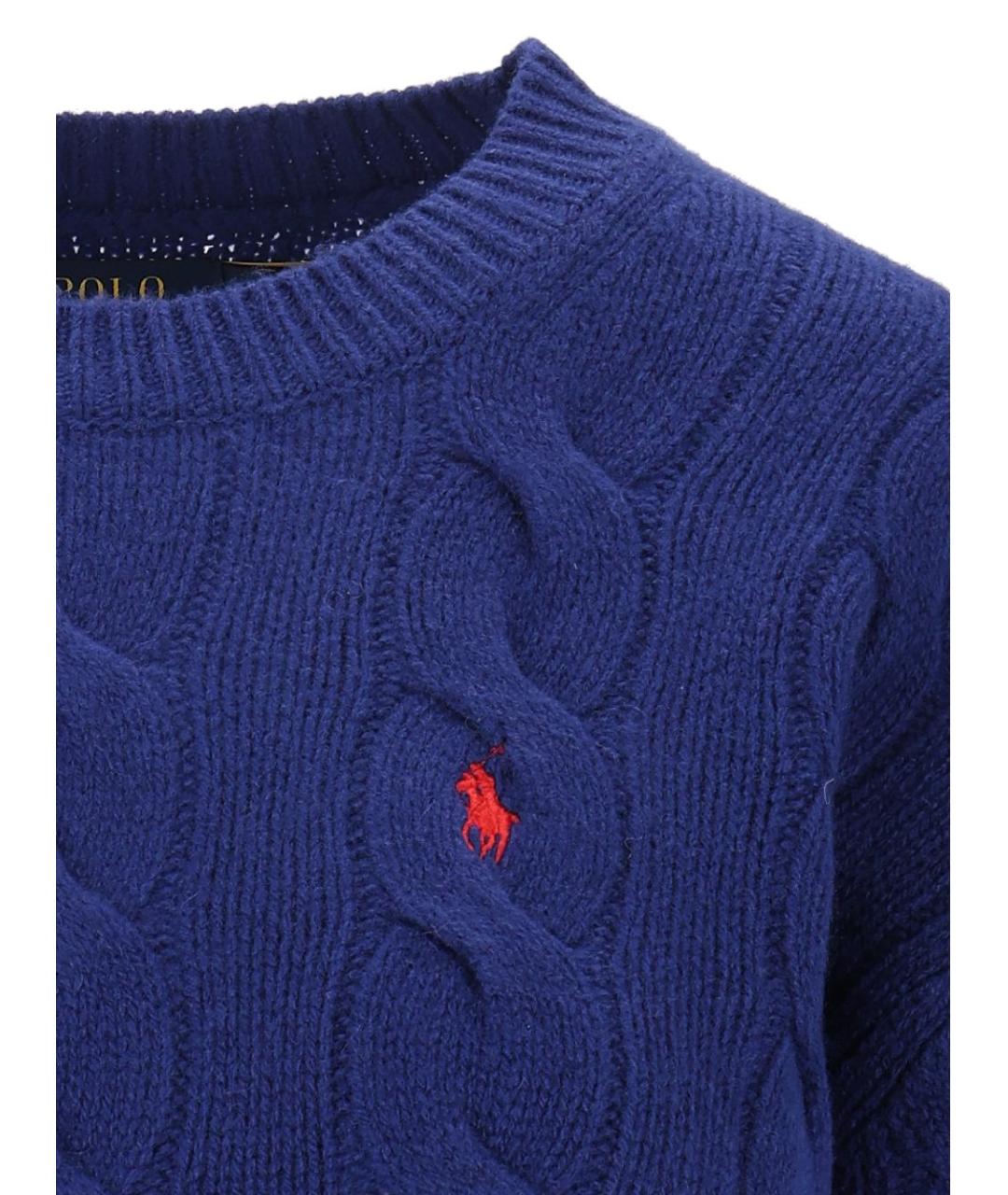 POLO RALPH LAUREN Синий шерстяной джемпер / свитер, фото 3