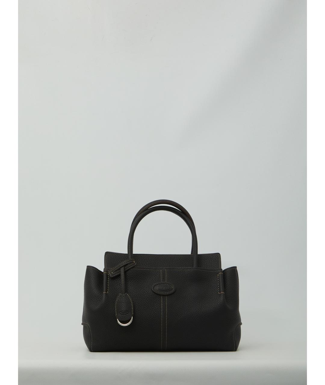 TOD'S Черная кожаная сумка тоут, фото 5