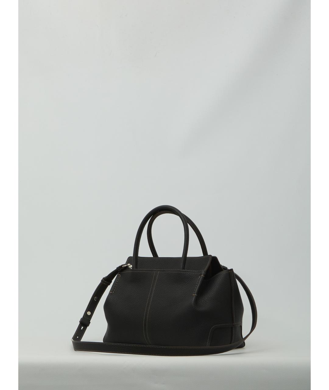 TOD'S Черная кожаная сумка тоут, фото 2