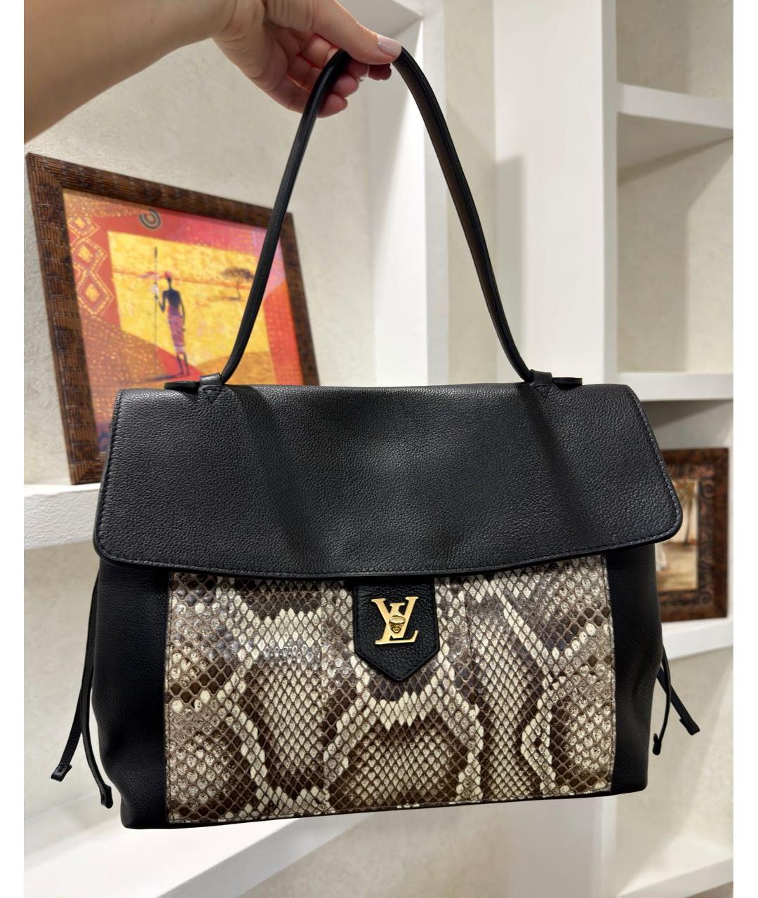 LOUIS VUITTON Черная сумка тоут из экзотической кожи, фото 3