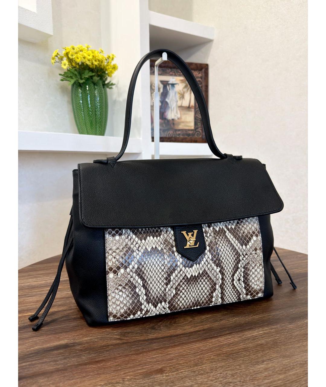 LOUIS VUITTON Черная сумка тоут из экзотической кожи, фото 4