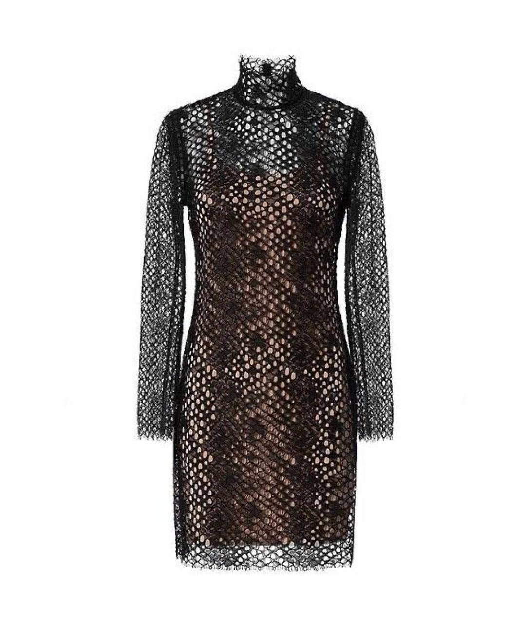 ALEXANDER WANG Черное хлопко-эластановое коктейльное платье, фото 7