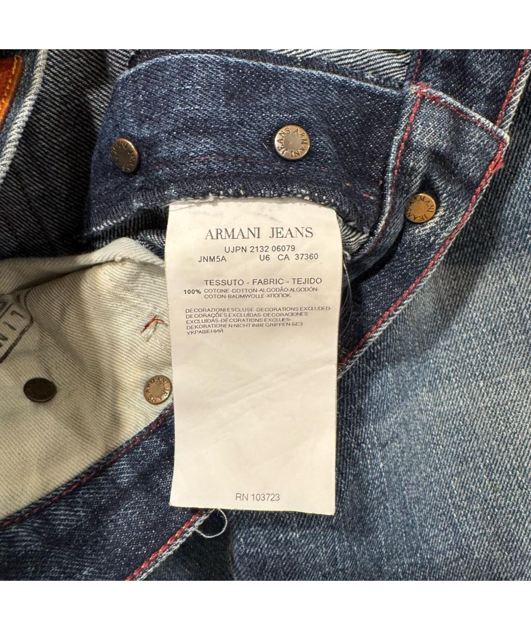 ARMANI JEANS Темно-синие хлопковые джинсы скинни, фото 5