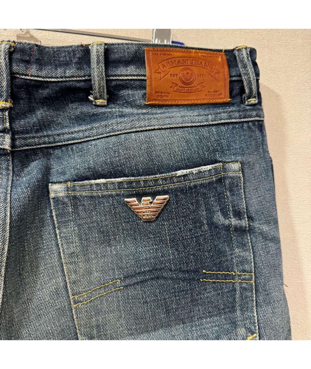ARMANI JEANS Темно-синие хлопковые джинсы скинни, фото 3