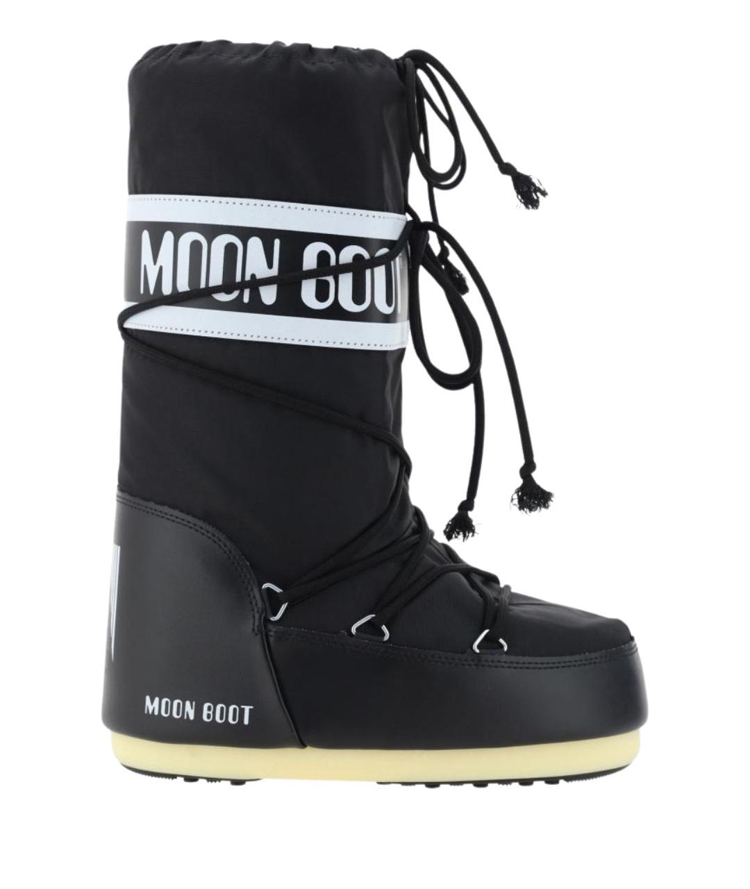 MOON BOOT Черные синтетические высокие ботинки, фото 1