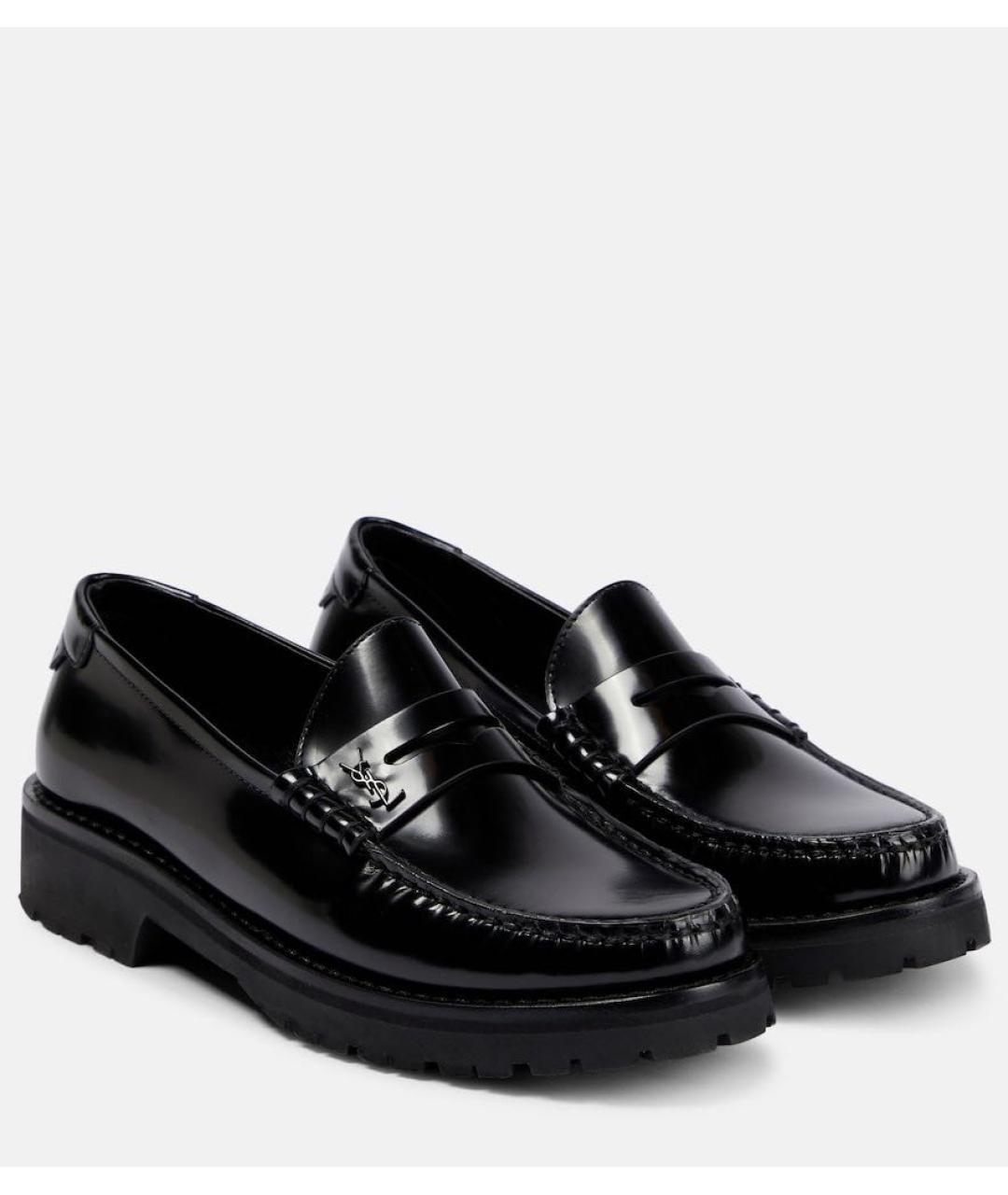 SAINT LAURENT Черные кожаные лоферы, фото 2