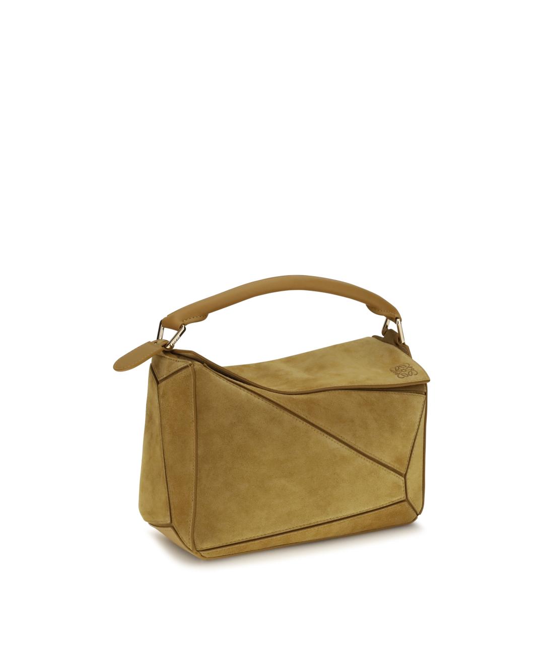 LOEWE Горчичная замшевая сумка через плечо, фото 2