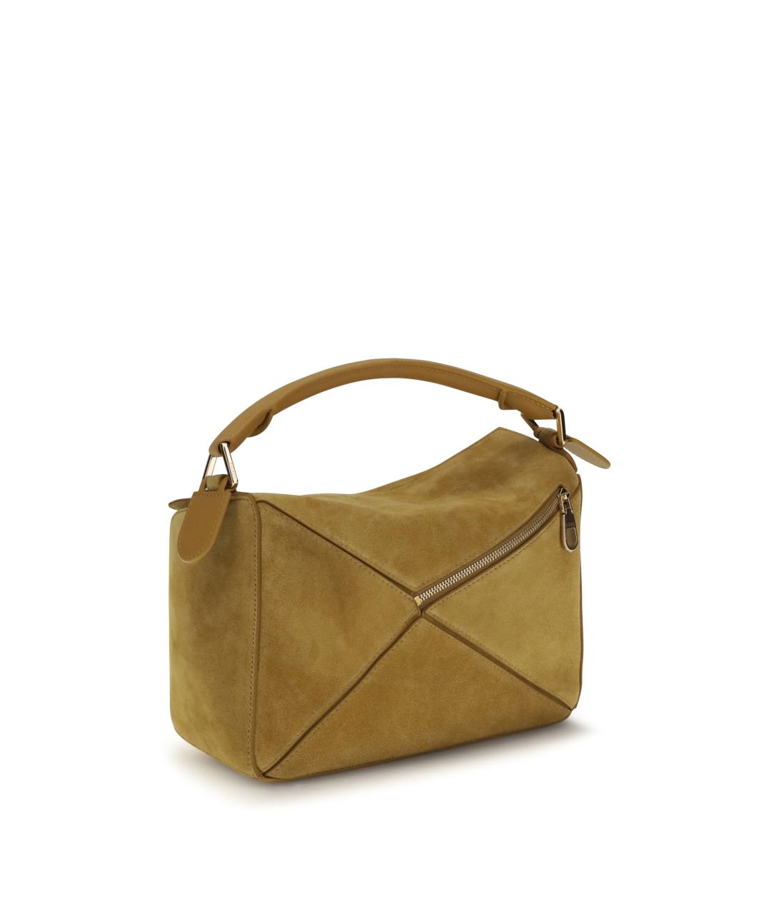 LOEWE Горчичная замшевая сумка через плечо, фото 3