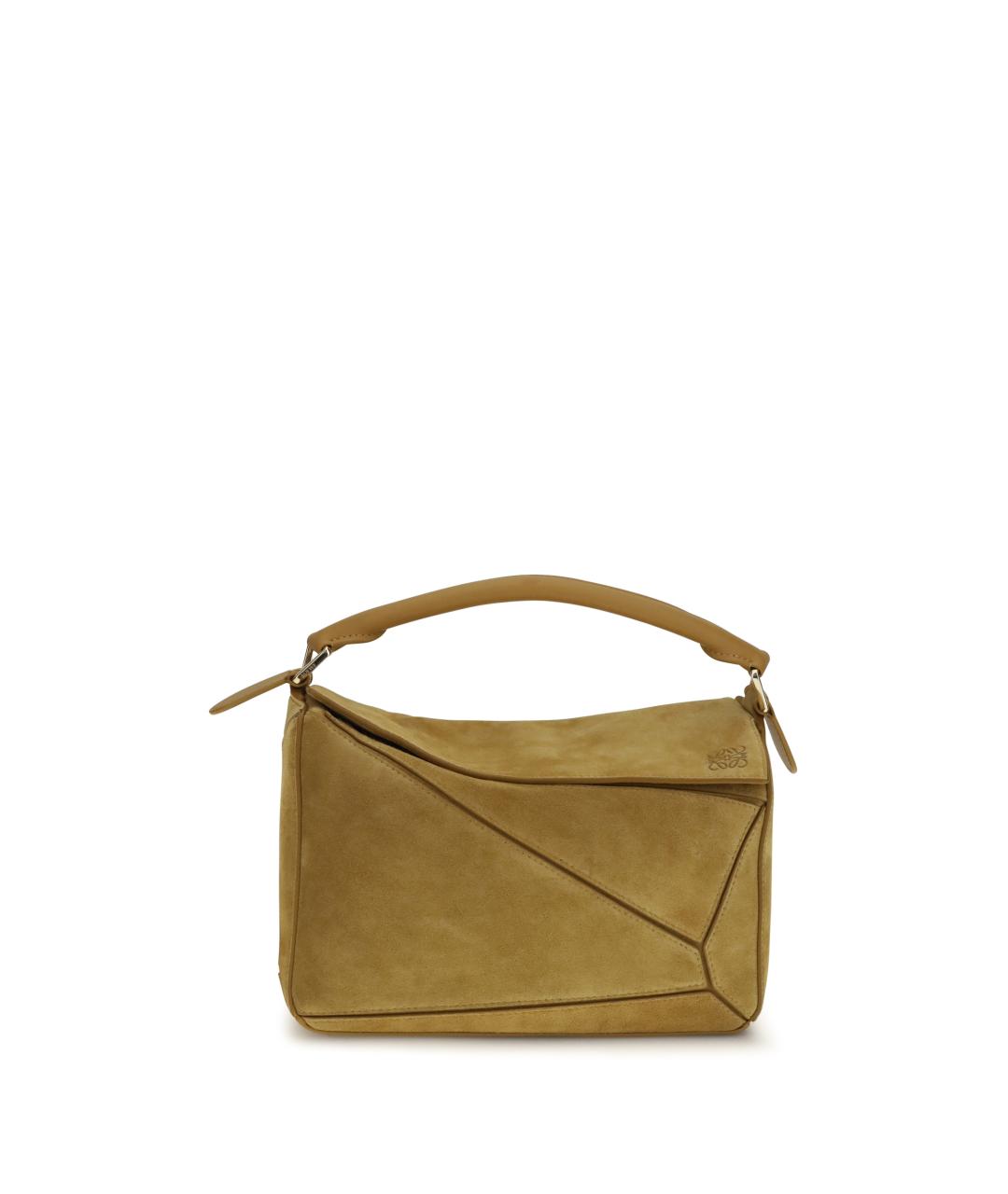 LOEWE Горчичная замшевая сумка через плечо, фото 5