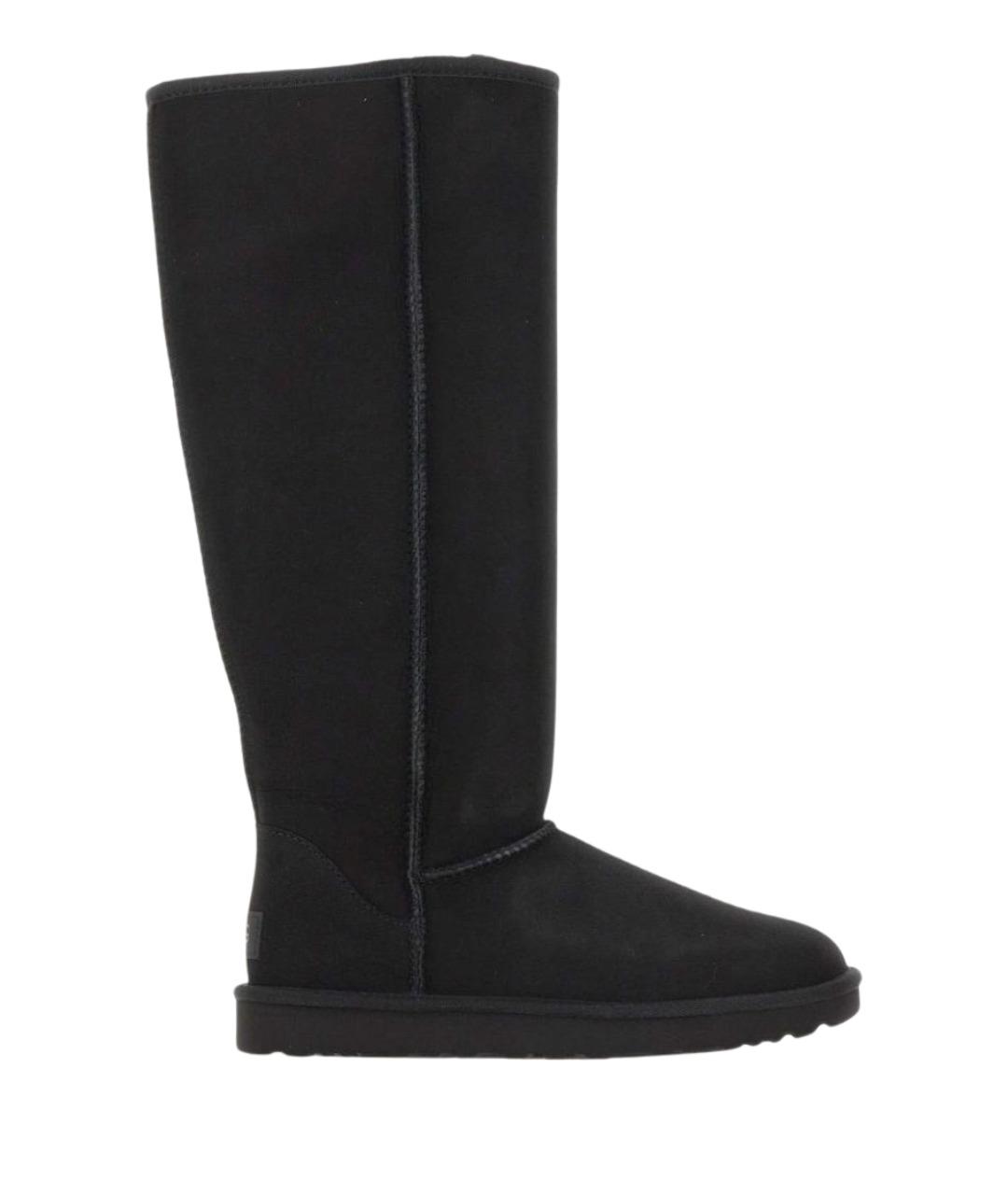 UGG Черные нубуковые сапоги, фото 1