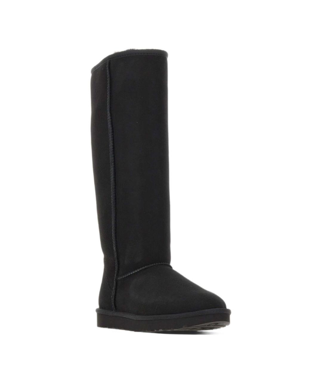 UGG Черные нубуковые сапоги, фото 6