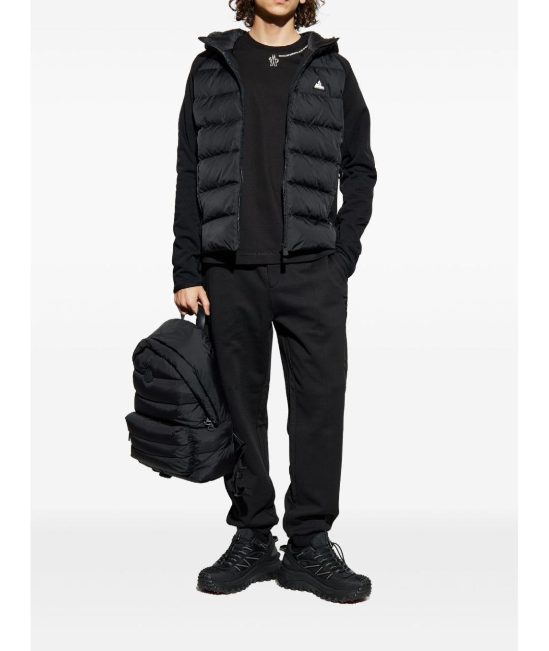MONCLER GRENOBLE Черный полиэстеровый кардиган, фото 3