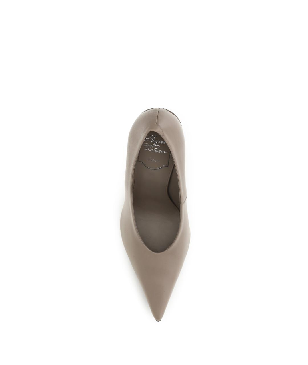 ROGER VIVIER Бежевые кожаные туфли, фото 4